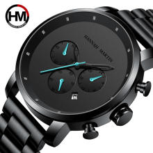 Hannah Martin 111 Cool mens quartz wrist watches chrono date luxury stainless steel latest watch for men